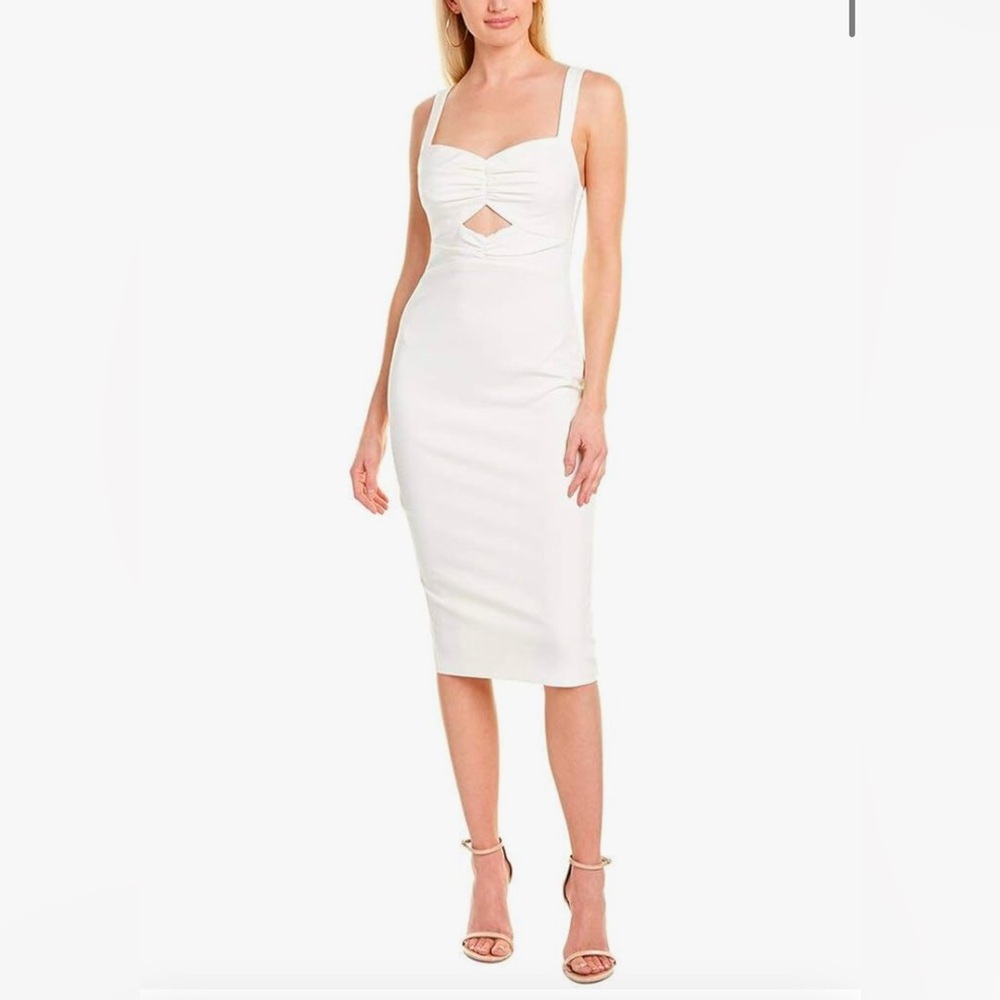 NEW LIKELY Terry cream (off white) midi crepe dress with tags.
